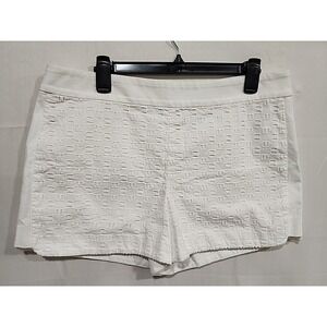 J. Crew Shorts Womens Size 14 White Eyelet, Zippered‎ Side, 100% Cotton